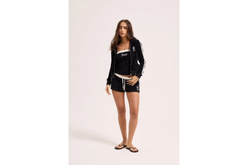 Juicy Couture Applique Terry Booty Γυναικείο Αθλητικό Σορτς Μαύρο, Λευκό
