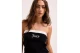 Juicy Couture Applique Terry Boob Tube Top Γυναικείο Αμάνικο Μπλουζάκι Μαύρο, Λευκό