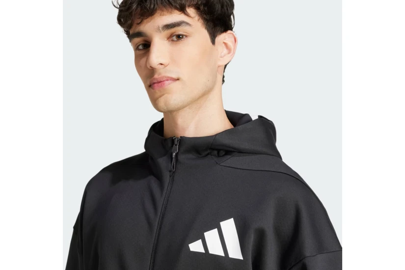 Adidas Performance Z.N.E. Aνδρική Βαμβακερή Ζακέτα με Κουκούλα Μαύρη