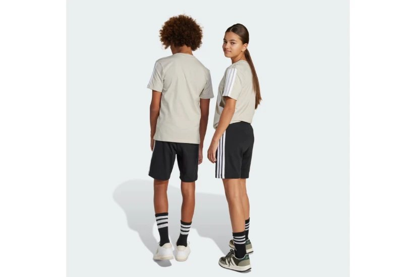 Adidas Performance Essentials 3-Stripes Αθλητική Βερμούδα Μαύρη, Λευκή