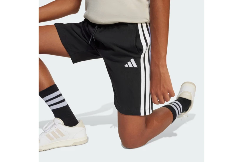 Adidas Performance Essentials 3-Stripes Αθλητική Βερμούδα Μαύρη, Λευκή