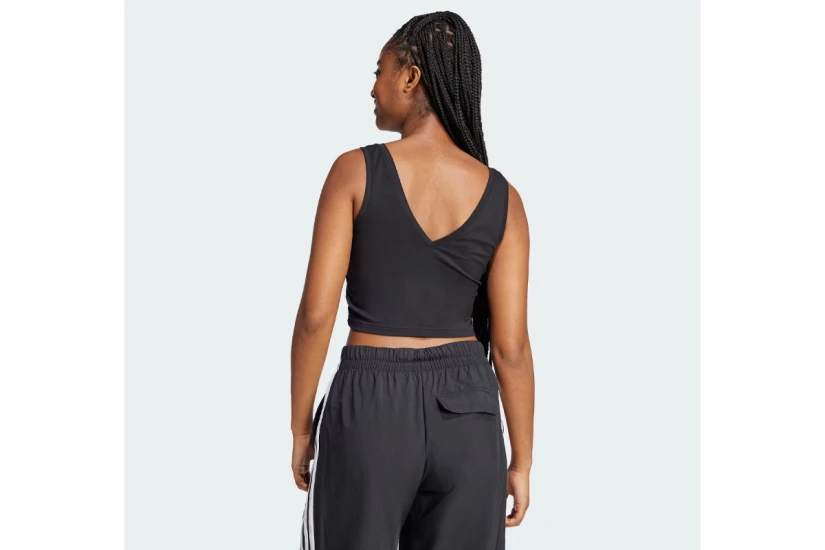 Adidas Performance Essentials Small Logo Γυναικεία Αμάνικη Μπλούζα Μαύρη