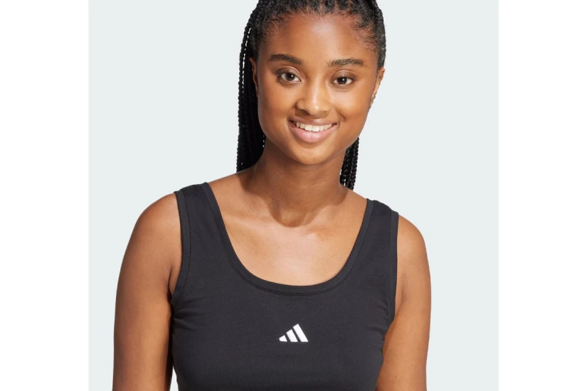 Adidas Performance Essentials Small Logo Γυναικεία Αμάνικη Μπλούζα Μαύρη
