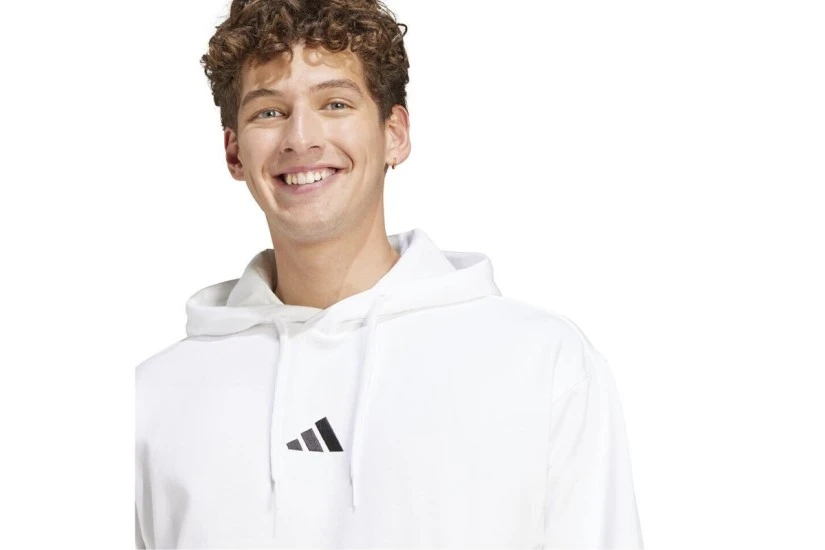 Adidas Performance Feelcozy Ανδρικό Φούτερ με Κουκούλα Λευκό