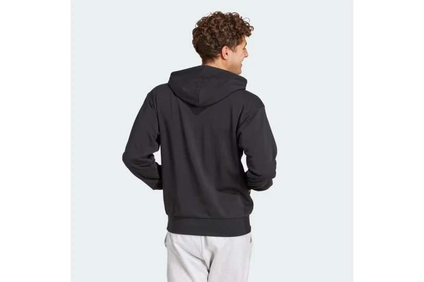 Adidas Essentials Feelcozy Ανδρικό Φούτερ με Κουκούλα Μαύρο