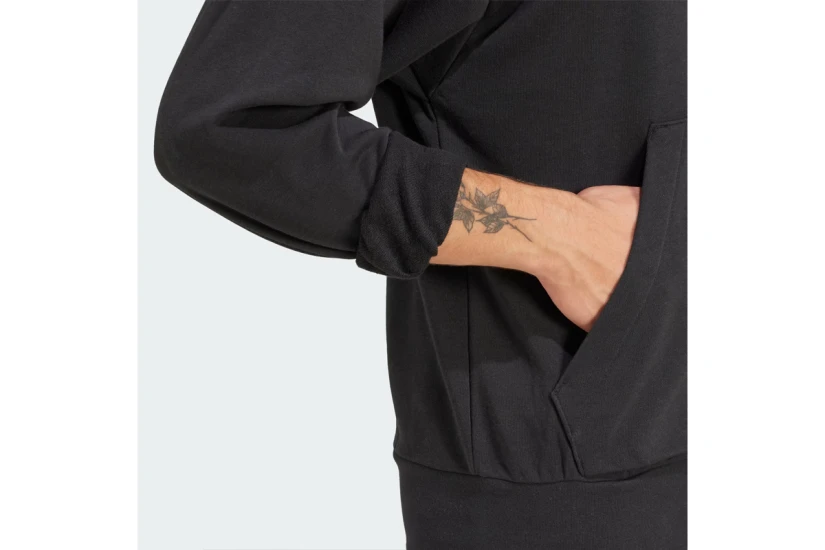 Adidas Essentials Feelcozy Ανδρικό Φούτερ με Κουκούλα Μαύρο