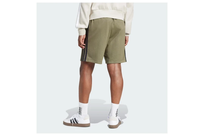Adidas Performance Essential 3-Stripes Ανδρική Αθλητική Βερμούδα Χακί, Μαύρη