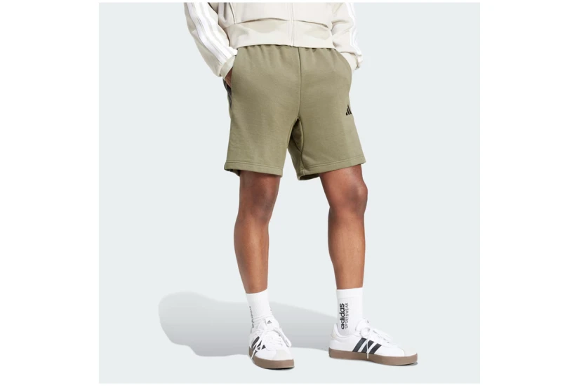 Adidas Performance Essential 3-Stripes Ανδρική Αθλητική Βερμούδα Χακί, Μαύρη