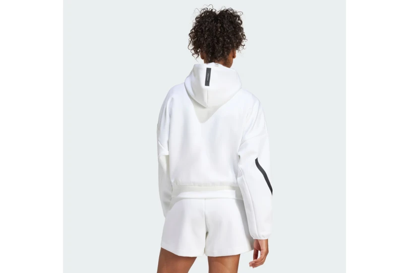 Adidas Performance Z.N.E. Πολυεστερική Ζακέτα με Κουκούλα Λευκή