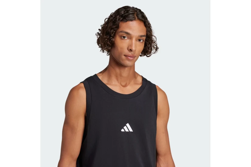 Adidas Performance Essentials Small Logo Ανδρική Αμάνικη Μπλούζα Μαύρη
