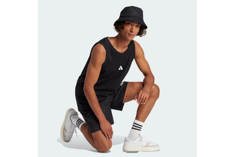 Adidas Performance Essentials Small Logo Ανδρική Αμάνικη Μπλούζα Μαύρη
