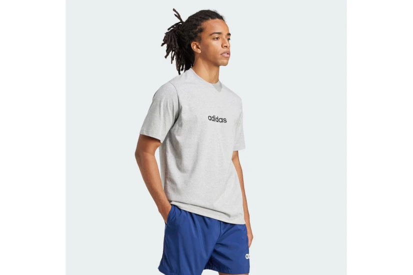 Adidas Performance Essentials Linear Single Jersey Ανδρικό Κοντομάνικο T-Shirt Γκρι