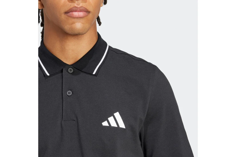 Adidas Performance Essentials Small Logo Piqué Ανδρική Κοντομάνικη Μπλούζα Polo Μαύρη