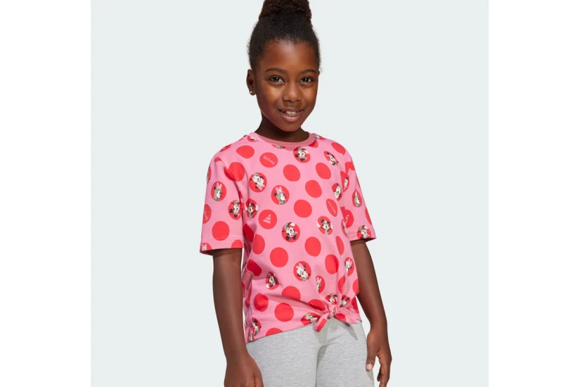 Adidas Performance Disney Minnie Mouse Παιδικό Σετ Κοντομάνικη Μπλούζα - Κολάν Φούξια, Κόκκινο, Γκρι