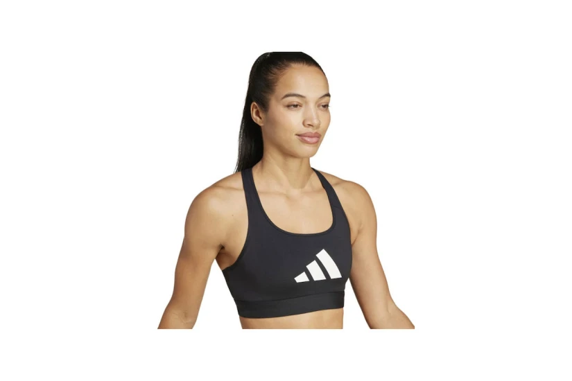 Adidas Performance Powerreact Big Logo Graphic Γυναικείο Μπουστάκι Μαύρο, Λευκό
