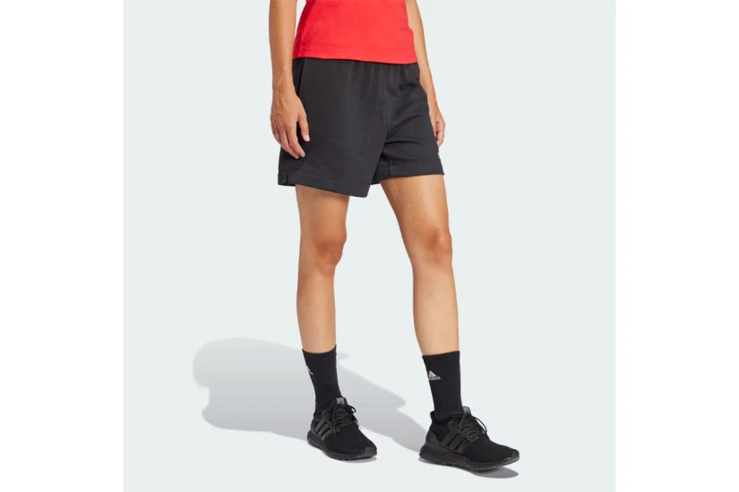 Adidas Performance Essentials Linear French Terry Γυναικείο Αθλητικό Σορτς Μαύρο, Λευκό