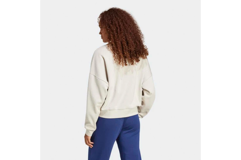 Adidas Essentials Feelcozy Γυναικεία Μπλούζα με Λαιμόκοψη Εκρού