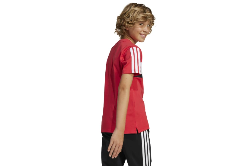Adidas Performance Seasonal Essentials 3 Stripes Παιδικό Κοντομάνικο T-Shirt Κόκκινο