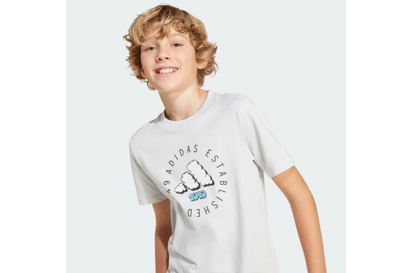 Adidas Performance Fun Graphic Παιδικό Κοντομάνικο T-Shirt Γκρι