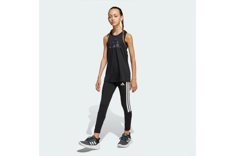 Adidas Performance Train Essentials 3-Stripes Μακρύ Κολάν Μαύρο, Λευκό