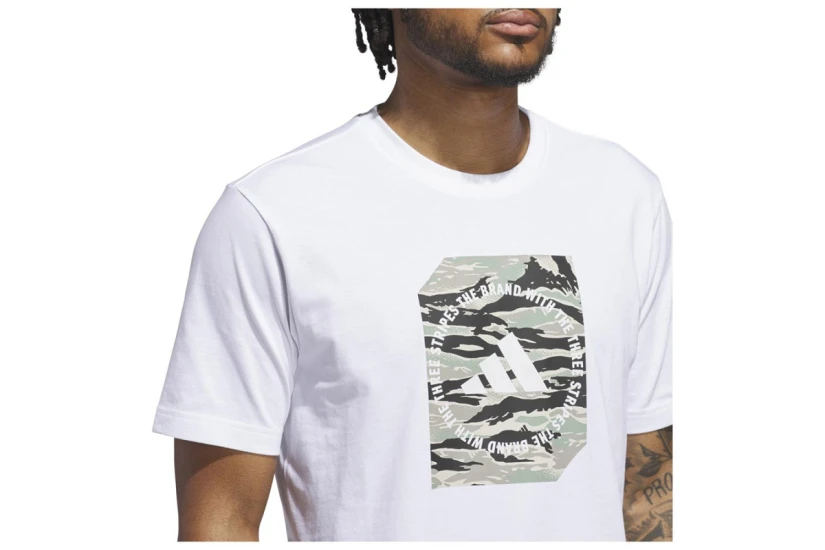 Adidas Performance Camo Shape Graphic Ανδρικό Κοντομάνικο T-Shirt Λευκό
