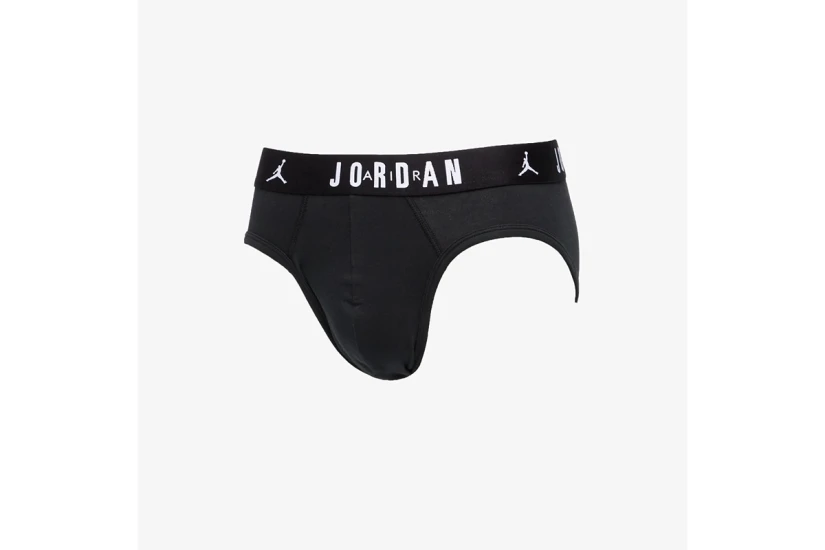 Jordan Flight Cotton Ανδρικά Εσώρουχα Σλιπ Μαύρα 3 Τεμάχια