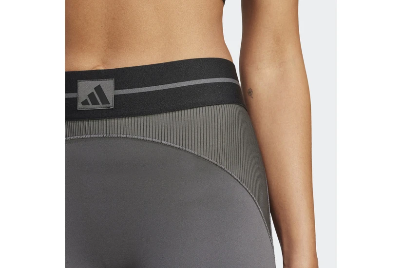 Adidas Performance Hyperglam Rib Γυναικείο Μακρύ Κολάν Ανθρακί, Μαύρο