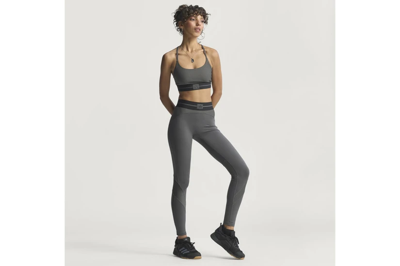 Adidas Performance Hyperglam Rib Γυναικείο Μακρύ Κολάν Ανθρακί, Μαύρο