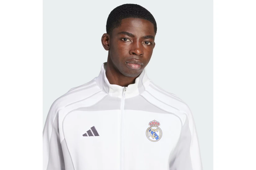 Adidas Real Madrid UBP Ανδρική Βαμβακερή Ζακέτα Λευκή, Γκρι