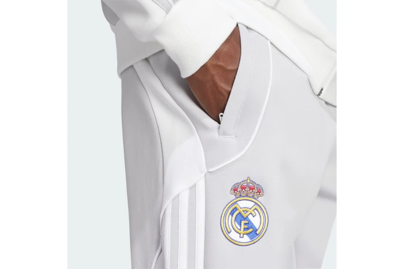 Adidas Performance Real Madrid Ubp Ανδρικό Παντελόνι Φόρμας Γκρι Ανοιχτό