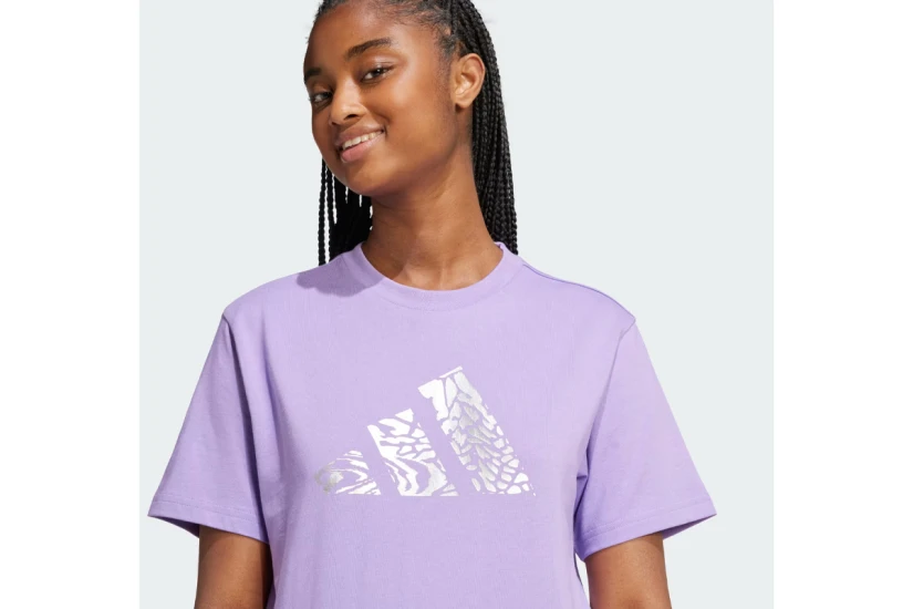 Adidas Performance Tech Metallic Graphic Γυναικείο T-Shirt Μωβ
