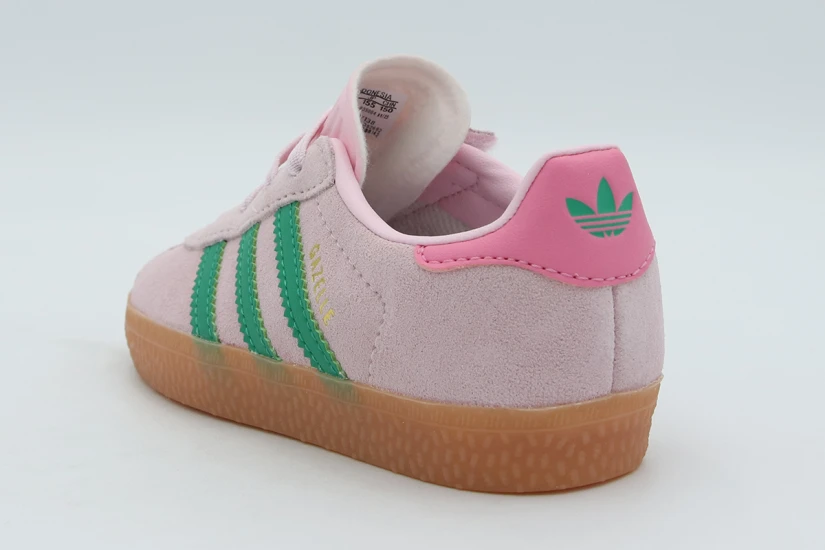 Adidas Originals Gazelle Comfort Closure Elastic Lace Βρεφικά Sneakers Ροζ, Πράσινα, Καφέ