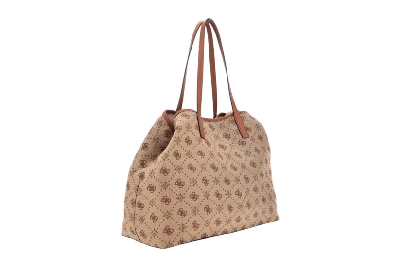 Guess Neda 4G Peony Logo Τσάντα Shopper Μπεζ, Καφέ