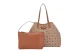 Guess Neda 4G Peony Logo Τσάντα Shopper Μπεζ, Καφέ