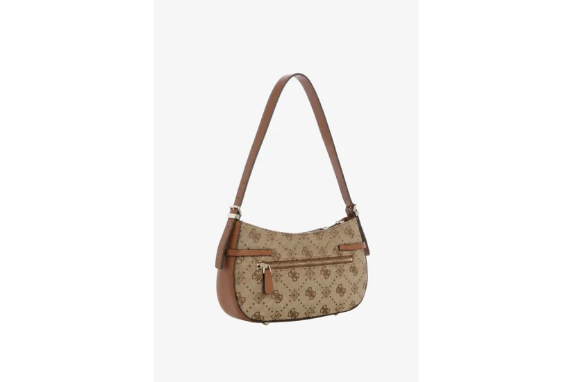 Guess Melinda Logo Γυναικεία Τσάντα Ώμου - Χειρός Μπεζ, Καφέ