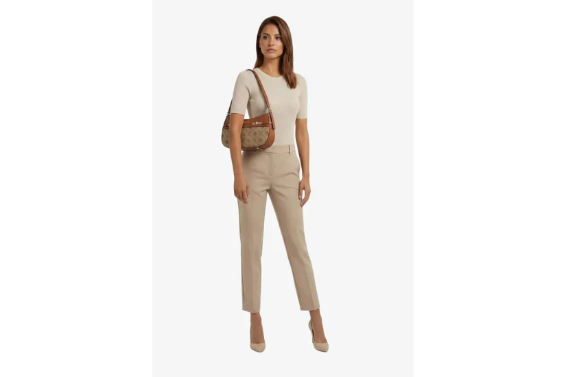 Guess Melinda Logo Γυναικεία Τσάντα Ώμου - Χειρός Μπεζ, Καφέ