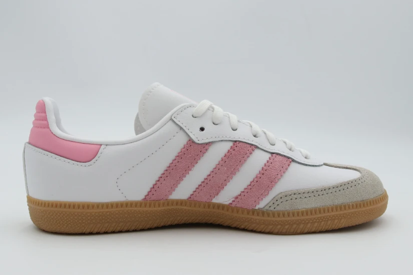 Adidas Originals Samba OG Παιδικά Sneakers Λευκά, Ροζ, Γκρι