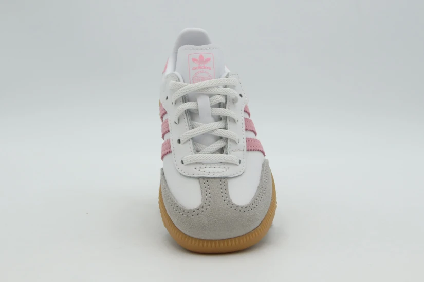 Adidas Originals Samba OG Comfort Closure Elastic Lace Βρεφικά Sneakers Λευκά, Ροζ, Γκρι