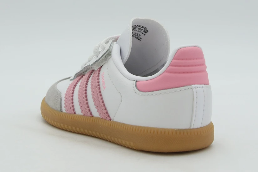 Adidas Originals Samba OG Comfort Closure Elastic Lace Βρεφικά Sneakers Λευκά, Ροζ, Γκρι