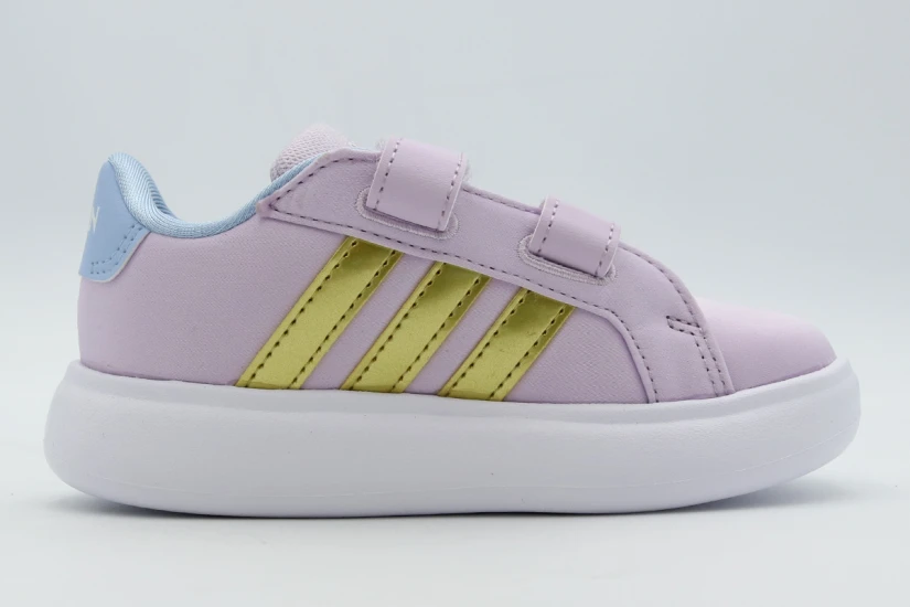 Adidas Disney Frozen Grand Court 3.0 Βρεφικά Sneakers Λιλά, Σιέλ, Χρυσά, Λευκά