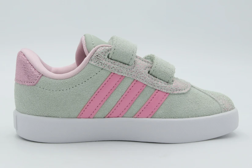 Adidas Performance VL Court 3.0 Βρεφικά Sneakers Γκρι, Ροζ, Λευκά