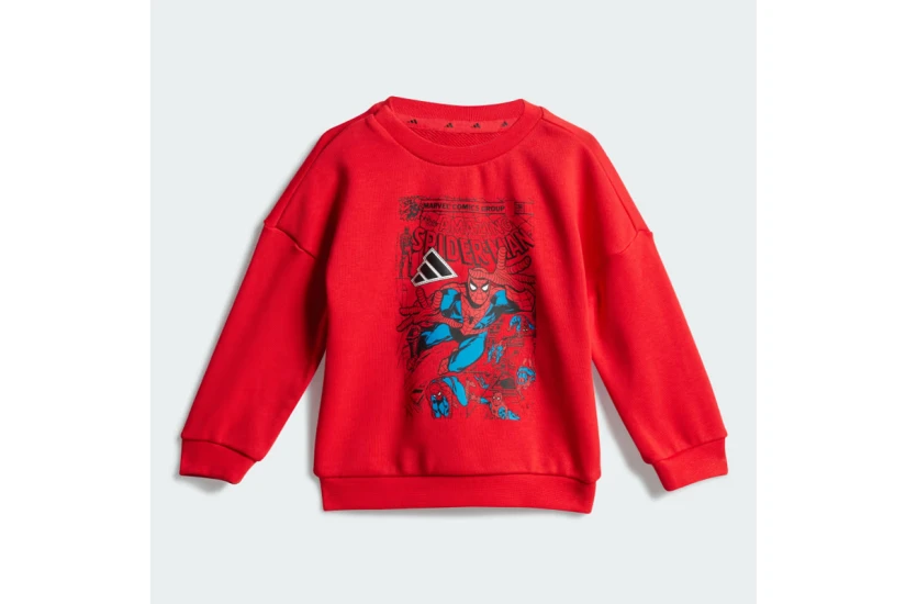 Adidas Performance Marvel Spider-Man Βρεφικό Σετ Μακρυμάνικη Μπλούζα - Παντελόνι Φόρμας 