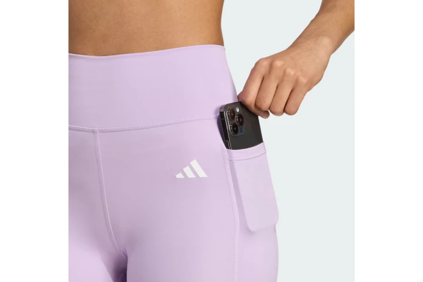 Adidas Optime Essentials Stash Pocket Γυναικείο Μακρύ Κολάν Λιλά