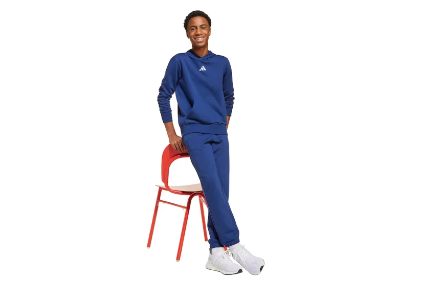 Adidas Performance Essentials Fleece Παιδικό Φούτερ με Κουκούλα Μπλε Σκούρο
