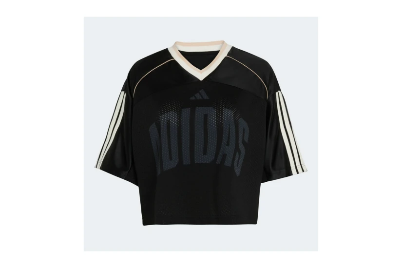 Adidas Performance Stadium Mesh Γυναικείο Κοντομάνικο Cropped T-Shirt Μαύρο, Λευκό, Μπεζ