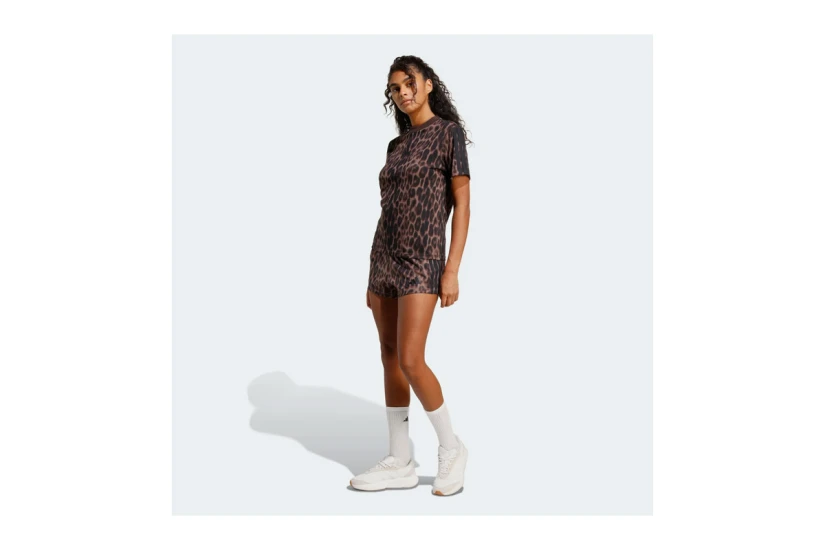 Adidas Performance Seasonal Essentials Leopard Print 3-Stripes Γυναικείο Αθλητικό Σορτς Λεοπάρ