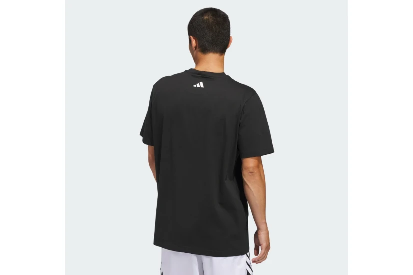 Adidas Performance Hoop Sanctuary Graphic Ανδρικό Κοντομάνικο T-Shirt Μαύρο, Γκρι