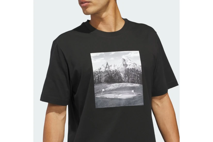 Adidas Performance Hoop Sanctuary Graphic Ανδρικό Κοντομάνικο T-Shirt Μαύρο, Γκρι