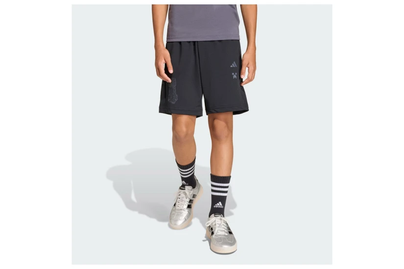 Adidas Performance Minecraft Training Παιδική Αθλητική Βερμούδα Μαύρη, Γκρι Σκούρο