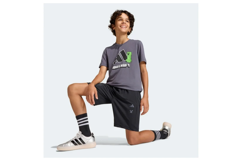 Adidas Performance Minecraft Training Παιδική Αθλητική Βερμούδα Μαύρη, Γκρι Σκούρο